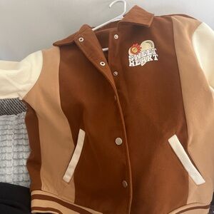 Brown and Cream Varsity Jacket